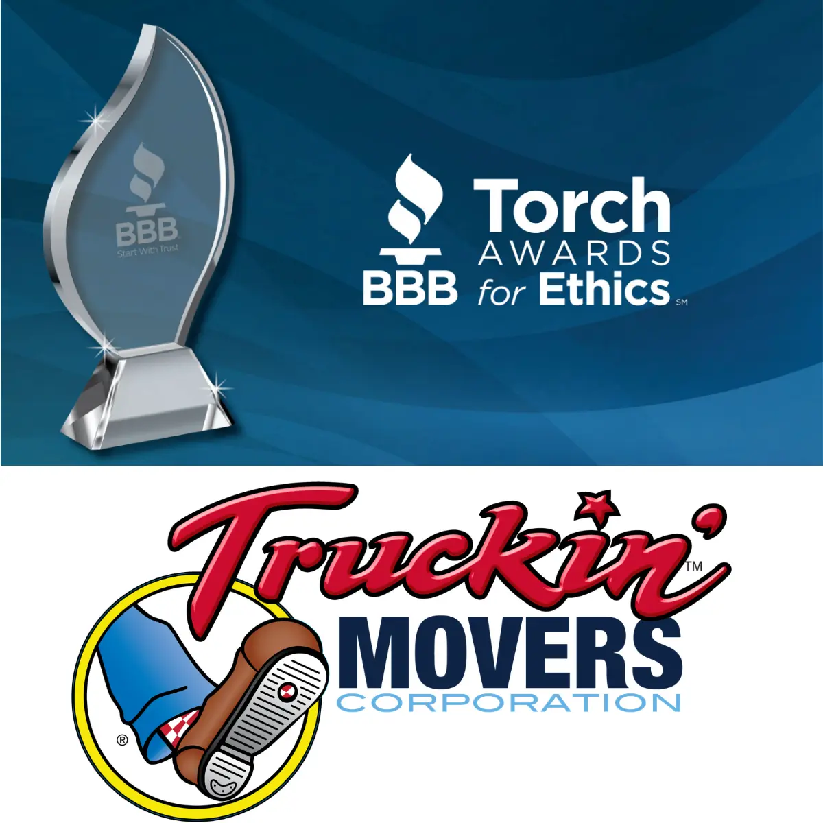 2026 BBB Torch Award for Ethics with the Truckin' Movers logo