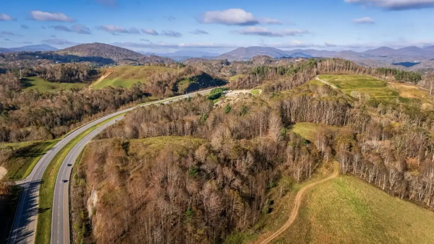 North Carolina rural road stretching into the distance