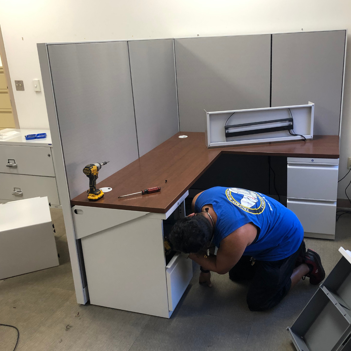 Mover Working on Office Moving